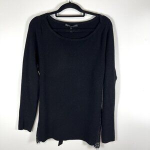 White House Black‎ Market Black Lace Back Sweater Women’s Size Large Elegant